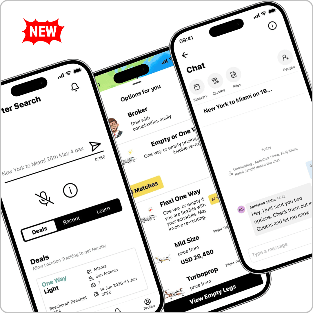 screenshot of east charter app
