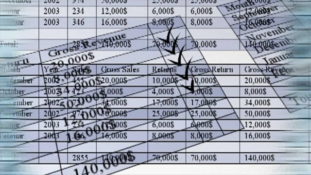 a sheet with overlapping data.