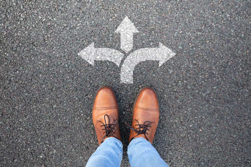 picture of a person with arrows showing different options.
