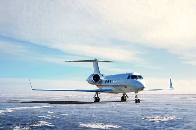 Image of a gulfstream G550 aircraft.